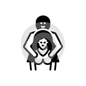 Black solid icon for Inappropriate, unfair and molest photo