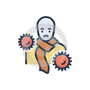 Color illustration icon for Infected, infectious and epidemic