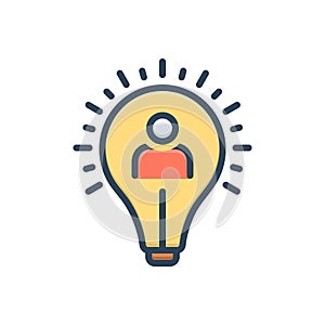 Color illustration icon for initiative, capability and inventiveness photo