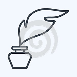 Icon Inkwell. suitable for Paint Art Tools symbol. line style. simple design editable. design template vector. simple illustration