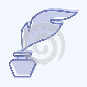 Icon Inkwell. suitable for Paint Art Tools symbol. two tone style. simple design editable. design template vector. simple