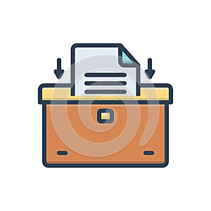 Color illustration icon for Inner, inside and internal