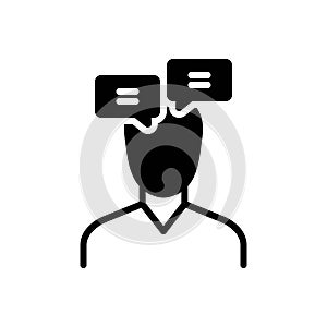 Black solid icon for Inner, internal and inside