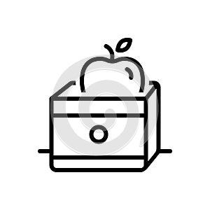 Black line icon for Inside, within and inboard