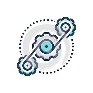 Color illustration icon for Integration, combination and interflow photo