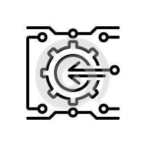 Black line icon for Integration, unification and setting