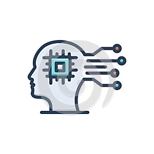 Color illustration icon for Intelligence, wisdom and brain photo