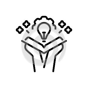 Black line icon for Inventor, contriver and idea