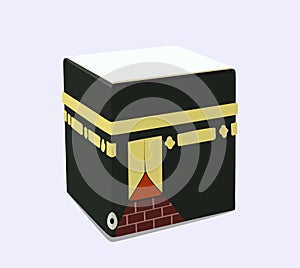 Icon an of an Islamic religious symbol of Kaaba. Vector.