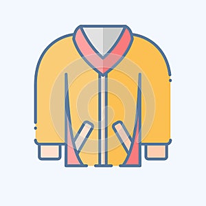 Icon Jacket. related to Hipster symbol. doodle style. simple design editable. simple illustration