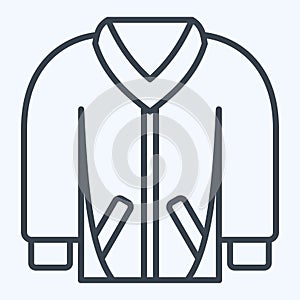 Icon Jacket. related to Hipster symbol. line style. simple design editable. simple illustration