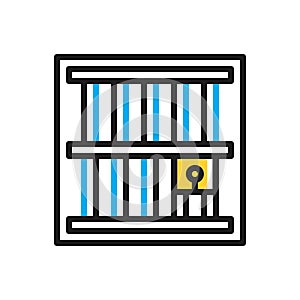 Multi color icon for Jail, imprisonment and bridewell