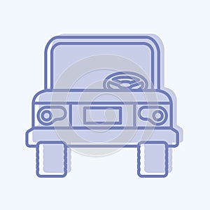 Icon Jeep. suitable for education symbol. two tone style. simple design editable. design template vector. simple illustration