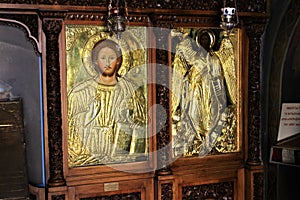 Icon of Jesus Christ handcrafted and covered with gold
