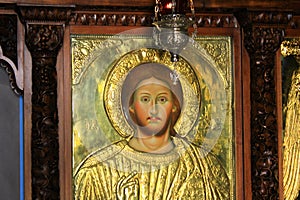 Icon of Jesus Christ handcrafted and covered with gold