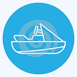 Icon Jet Ski. suitable for Education symbol. blue eyes style. simple design editable. design template vector. simple illustration