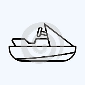 Icon Jet Ski. suitable for Education symbol. line style. simple design editable. design template vector. simple illustration