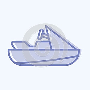 Icon Jet Ski. suitable for Education symbol. two tone style. simple design editable. design template vector. simple illustration