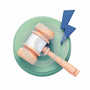 An icon of a judge's gavel being struck