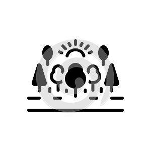 Black solid icon for Jungle, forest and wilderness