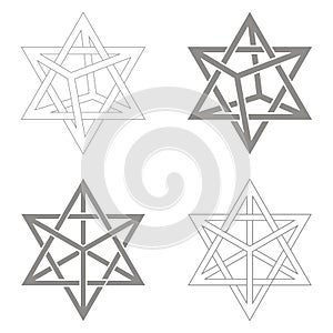 Vector icon with Kabbalah symbol Merkaba photo