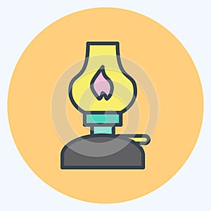 Icon Kerosene Lamp. suitable for House symbol. color mate style. simple design editable. design template vector. simple