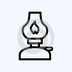 Icon Kerosene Lamp. suitable for House symbol. line style. simple design editable. design template vector. simple illustration
