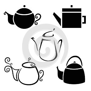 Icon kettles, teapots, coffee pot photo