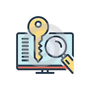 Color illustration icon for Keylogger, code and technology