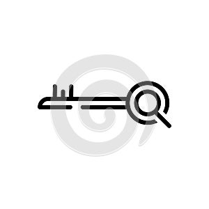 Black line icon for Keyword, Search and shibboleth