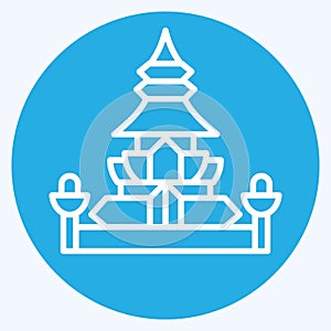 Icon King Norodom Stupa. related to Cambodia symbol. blue eyes style. simple design editable. simple illustration