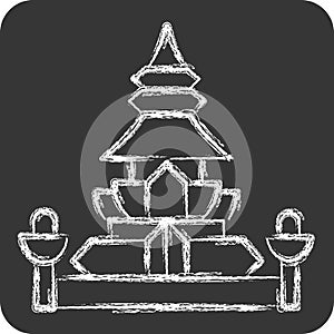 Icon King Norodom Stupa. related to Cambodia symbol. chalk Style. simple design editable. simple illustration