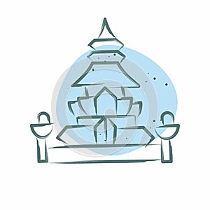 Icon King Norodom Stupa. related to Cambodia symbol. Color Spot Style. simple design editable. simple illustration