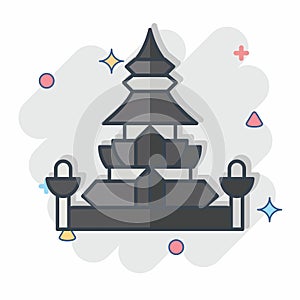 Icon King Norodom Stupa. related to Cambodia symbol. comic style. simple design editable. simple illustration