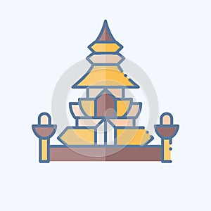 Icon King Norodom Stupa. related to Cambodia symbol. doodle style. simple design editable. simple illustration