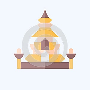 Icon King Norodom Stupa. related to Cambodia symbol. flat style. simple design editable. simple illustration