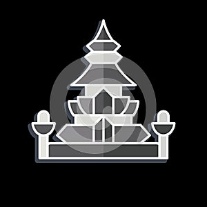 Icon King Norodom Stupa. related to Cambodia symbol. glossy style. simple design editable. simple illustration