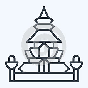 Icon King Norodom Stupa. related to Cambodia symbol. line style. simple design editable. simple illustration