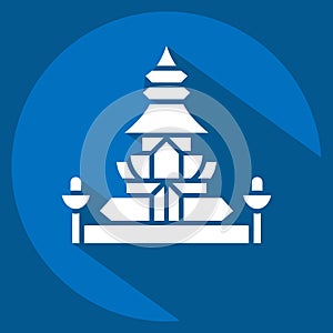 Icon King Norodom Stupa. related to Cambodia symbol. long shadow style. simple design editable. simple illustration