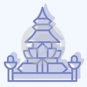 Icon King Norodom Stupa. related to Cambodia symbol. two tone style. simple design editable. simple illustration