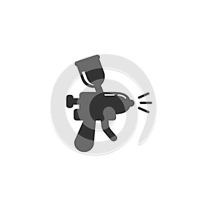 Icon of a lacquerer spray gun in modern flat style sign vector