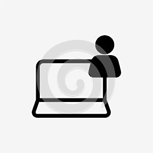 Icon Laptop and user.