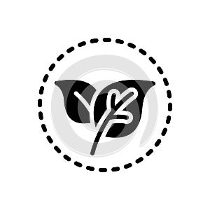 Black solid icon for Leaf, fresh and green