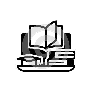Black solid icon for Learning, study and technology