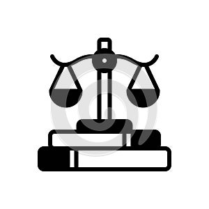 Black solid icon for Legal, juristic and lawyer photo