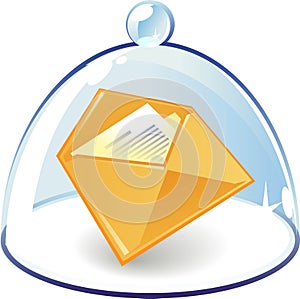 Icon of letter under bell-glass