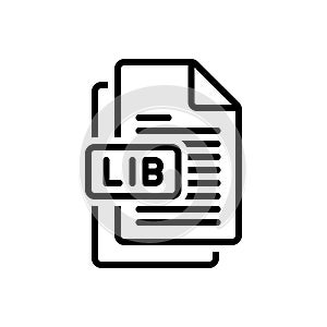 Black line icon for Libs, data and extension