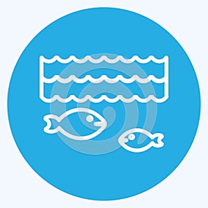 Icon Life Under Water. suitable for Community symbol. blue eyes style. simple design editable. design template vector. simple