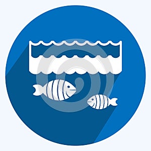 Icon Life Under Water. suitable for Community symbol. long shadow style. simple design editable. design template vector. simple
