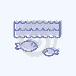 Icon Life Under Water. suitable for Community symbol. two tone style. simple design editable. design template vector. simple